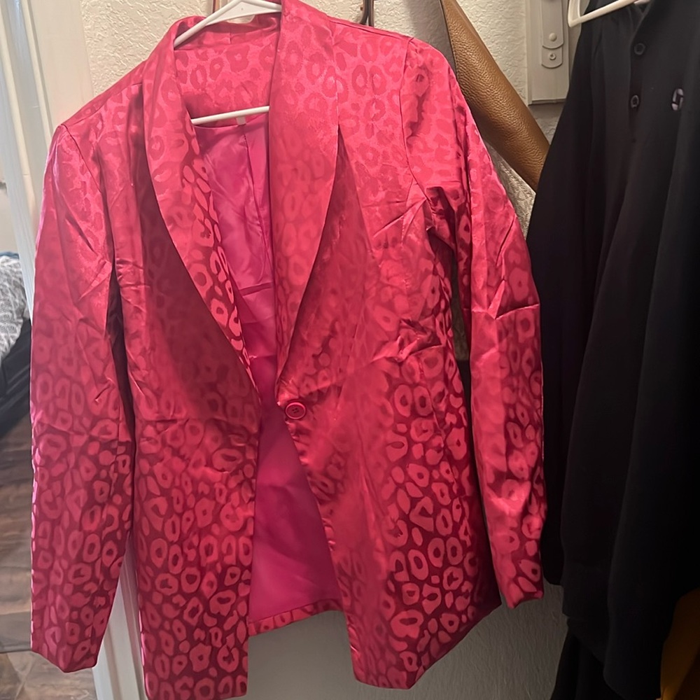 Pink Leopard Blazer